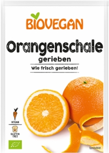Orangenschale gerieben